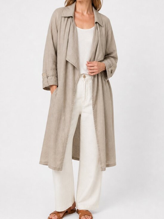Artisan Ny Jackets & Blazers - ARTISAN NY 100% Linen Lightweight Jacket Duster Layering Open Front Women Medium